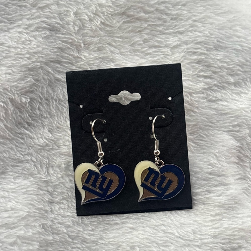 NEW YORK Blue and Silver Heart Earrings